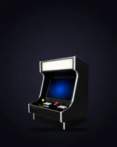 Bartop Arcade90, finitura nera con profili cromati