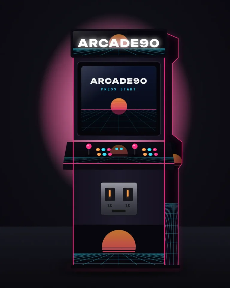 Bozza grafica di un cabinato Arcade90